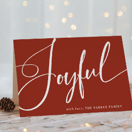 Cartão De Festividades Alegria | Script Elegante em vermelho