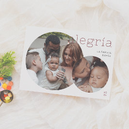 Cartão De Festividades Alegría | Tarjeta Navideña Moderna con 2 Fotos