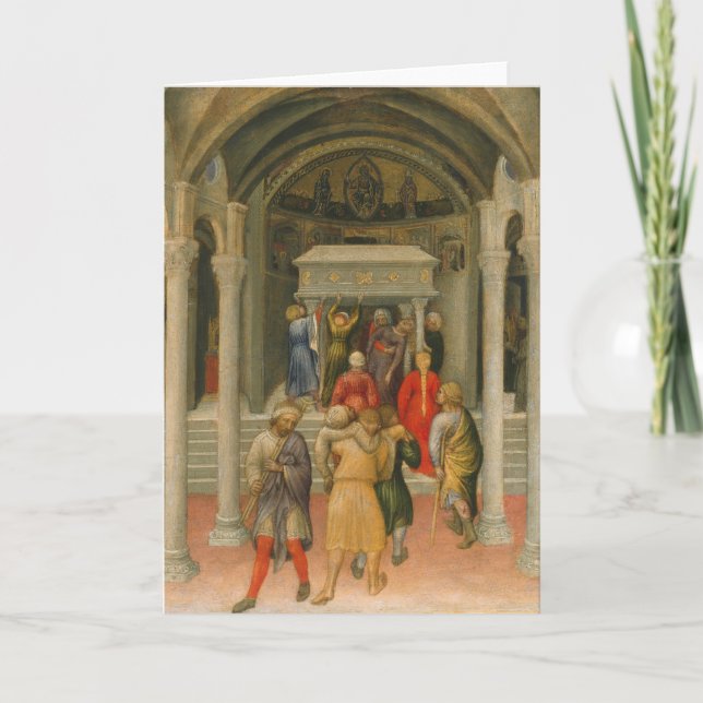 Cartão De Festividades Aleijado e doente curado no túmulo de São Nicolau (Frente)