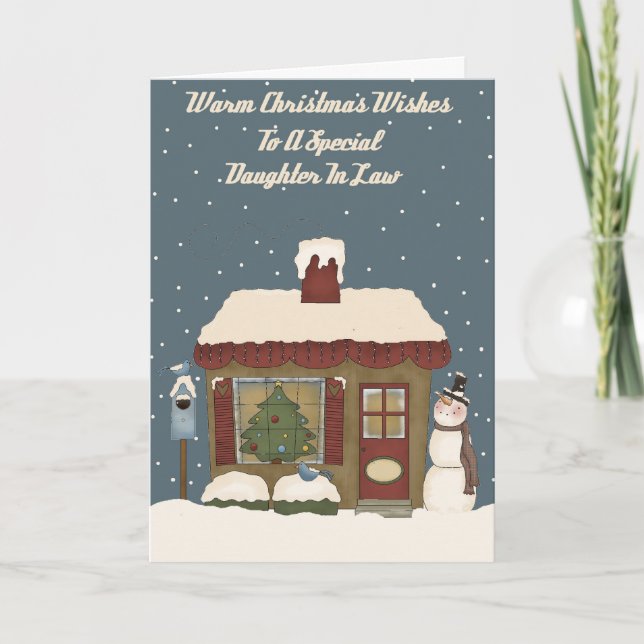 Cartão De Festividades Algodão De Natal Para Filha Especial Da Lei (Frente)