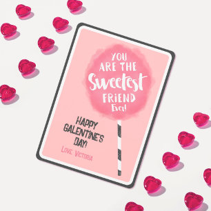 Cartão De Festividades Algodão doce Amigo Galentine, Namorados