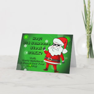 Cartão De Festividades Alguém Rouba 20xx Feliz Natal Saudação Engraçada