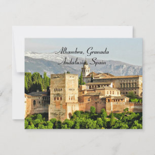 Cartão De Festividades Alhambra, Granada, Andaluzia, Espanha