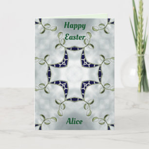 Cartão De Festividades ALICE ~ Padrão de placa de Páscoa personalizada ~