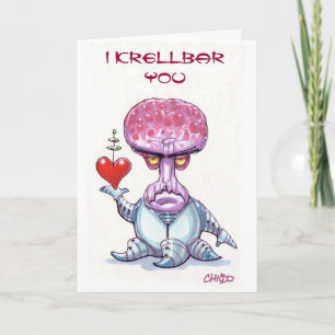 Cartão De Festividades Alien Valentine's Day Card