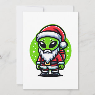 Cartão De Festividades Alienígena de papais noeis