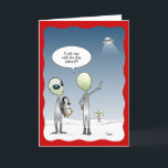Cartão De Festividades Alienígena Engraçada Papais noeis de OVNI de Natal<br><div class="desc">Cartões de Natal alienígenas engraçados que você pode personalizar com suas próprias bolhas de aspas! Esta trabalho de arte de banda desenhada por Raphaela Wilson mostra uma casal de pequenos aliens verdes em roupas de prata que voltam de uma missão de coleta de pinguins na neve do Polo Norte. A...</div>
