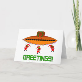 Cartão De Festividades Alienígena Natal