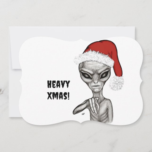 Cartão De Festividades Alienígena ruim, Natal pesado! (Frente)