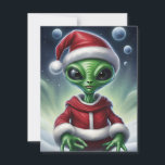 Cartão De Festividades Alienígena Santa Claus<br><div class="desc">Pai Natal Alienígena bonito. Wombo</div>