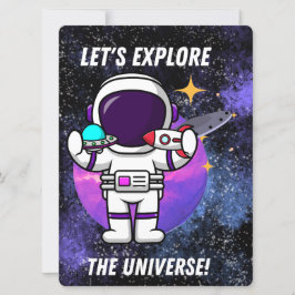 CARTÃO DE FESTIVIDADES ALIENÍGENA, UNIVERSO, ESPACONAVE, PLANETA E ASTRON
