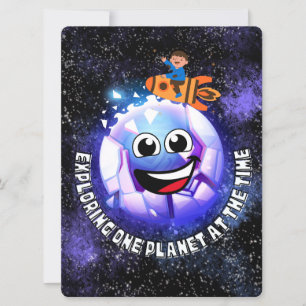 CARTÃO DE FESTIVIDADES ALIENÍGENA, UNIVERSO, ESPAÇONAVE, PLANETA E ASTRON