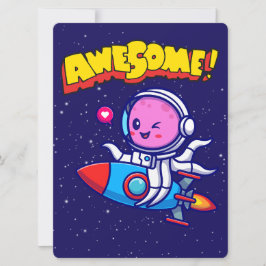 CARTÃO DE FESTIVIDADES ALIENÍGENA, UNIVERSO, ESPACONAVE, PLANETA E ASTRON