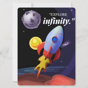 CARTÃO DE FESTIVIDADES ALIENÍGENA, UNIVERSO, ESPACONAVE, PLANETA E ASTRON