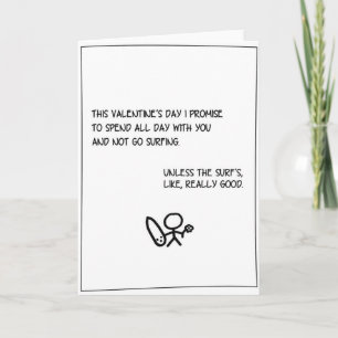 Cartão De Festividades 'All Day' - Placa de Dia de os namorados de surfe