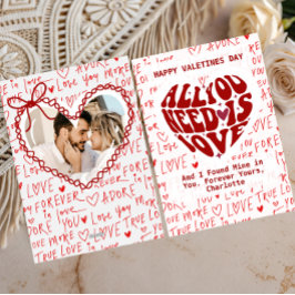 Cartão De Festividades all You Need Is Love Red Heart Valentines Day