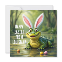 Alligador da Louisiana com orelhas de coelho