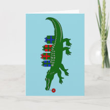 Alligator Christmas Card