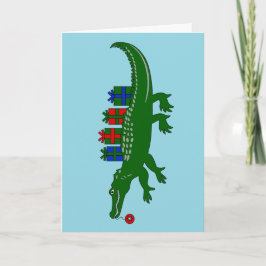 Cartão De Festividades Alligator Christmas Card