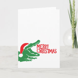 Cartão De Festividades Alligator christmas greeting card