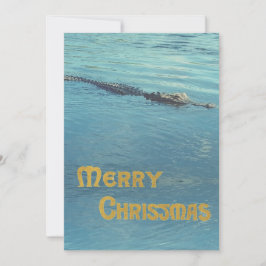 Cartão De Festividades Alligator em água foto saudação de Natal