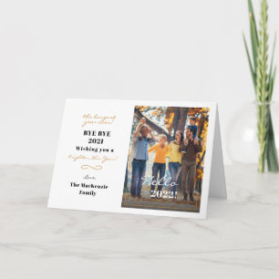 Cartão De Festividades Alô, Feliz ano novo 2022 - Foto com Carta