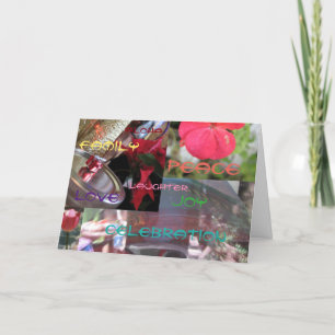 Cartão De Festividades Aloha Celebração Joy Family Love Peace Laughter