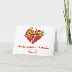 Cartão De Festividades Aloha Hawaiil Bird of Paradise Heart
