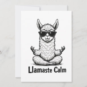 Cartão De Festividades Alpaca Fique Calma Llamaste Lama Yoga Engraçado