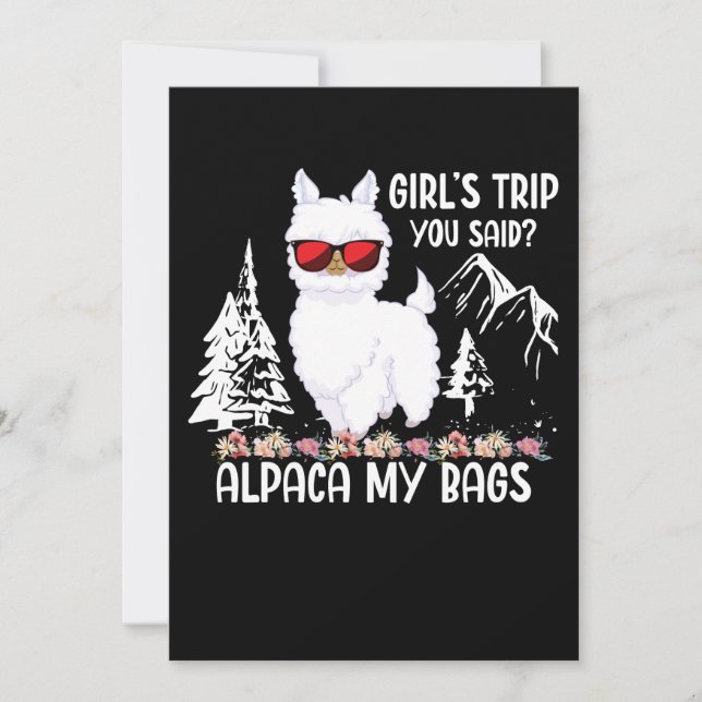 Cartão De Festividades Alpaca My Bolsas Girls Trip You Said Hike (Frente)