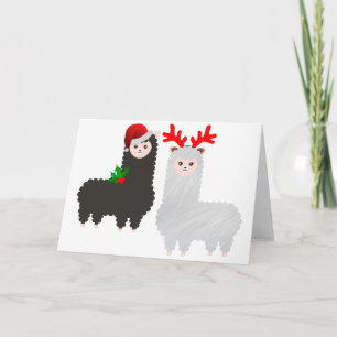 Cartão De Festividades alpacas de renas de natal