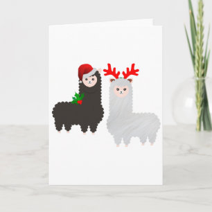 Cartão De Festividades alpacas de renas de natal