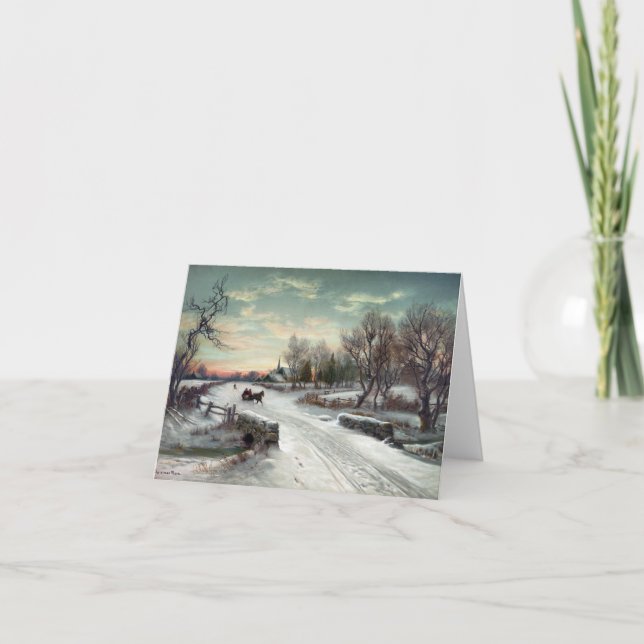 Cartão De Festividades AMANHECER do NATAL, c1885. (Frente)