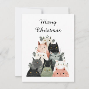 Cartão De Festividades Amante de Animais Gatos Divertidos Árvore de Natal