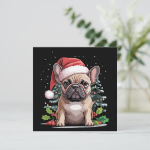 Cartão De Festividades Amante de Bulldog Francês no Natal Mãe de Cachorro