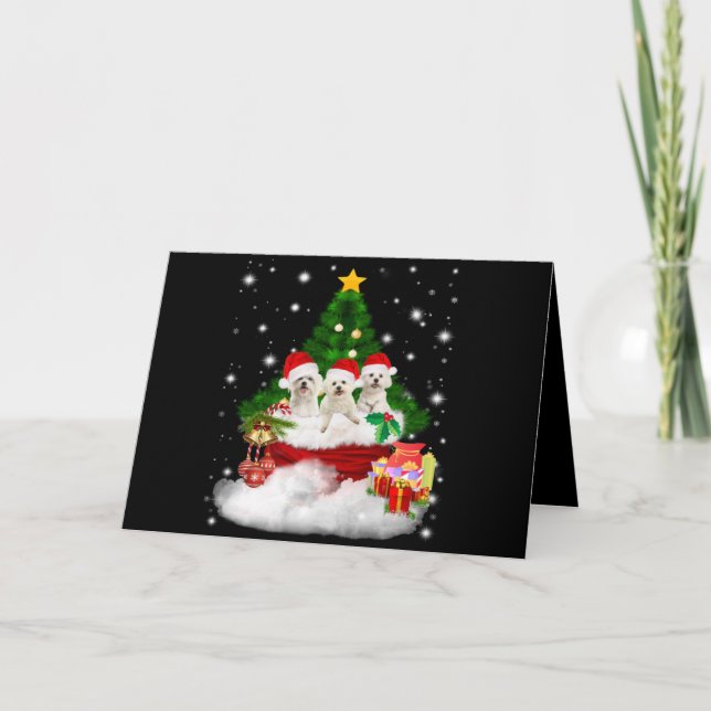 Cartão De Festividades Amante de Cachorro | Filhotes de Maltese São Prese (Frente)