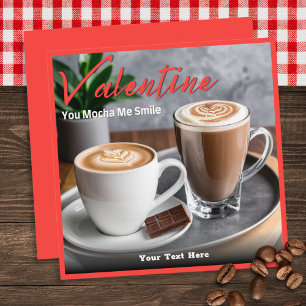 Cartão De Festividades Amante de Café Mocha com Texto Personalizado Dia d