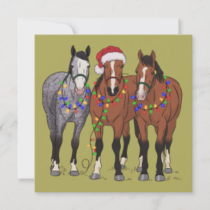 Cartão De Festividades Amante de Cavalos Natal Fazenda Amante de Animais