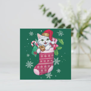 Cartão De Festividades Amante de Gatos Natal Gatos Divertidos Proprietári