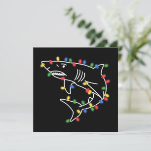 Cartão De Festividades Amante de Tubarões Árvore Natal Pet Animal Tubarão