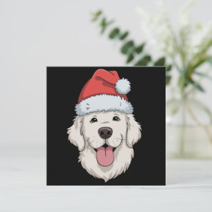 Cartão De Festividades Amante do Retriever Dourado Creme Chapéu de Natal 