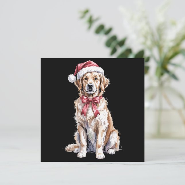 Cartão De Festividades Amante do Retriever Dourado de Natal Cachorro Mamã (Em pé/Frente)