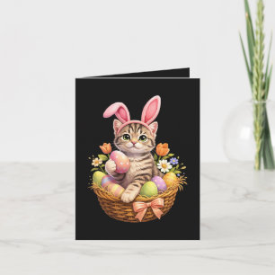 Cartão De Festividades Amantes de Gatinhos Fofos Feliz Páscoa Gato