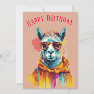 Cartão De Festividades Amar e rir Feliz aniversário