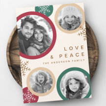 Amar flocos de neve de paz feriado de natal