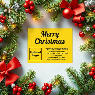 Cartão De Festividades Amarela Natal Padrão Pequeno plano