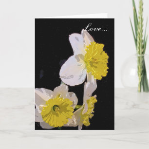 Cartão De Festividades Amarelo em branco Daffodil