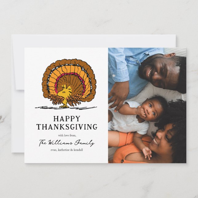 Cartão De Festividades Amendoins | Ação de Graças Feliz Woodstock Turquia (Frente)