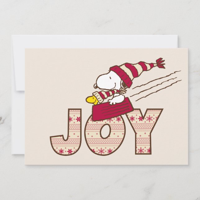 Cartão De Festividades Amendoins | Alegria de Passeio de Trenó do Snoopy  (Frente)