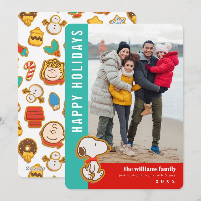 Cartão De Festividades Amendoins Biscoito de Natal de Gengibre (Frente/Verso)